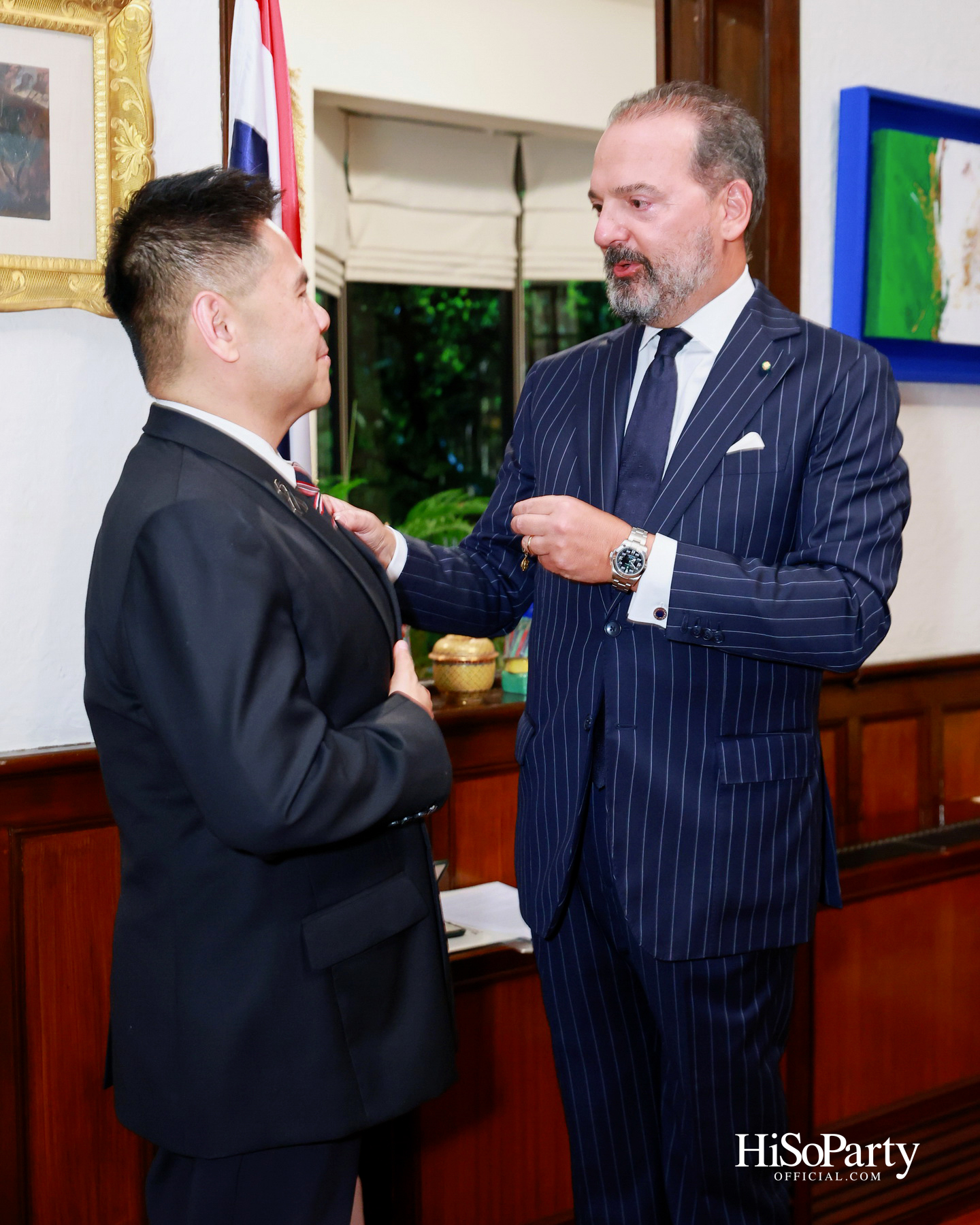 เอกอัครราชทูตอิตาลีเป็นเจ้าภาพมอบเครื่องราชอิสริยาภรณ์ Officer of the Order of Merit of the Italian Republic แด่ คุณวราวุธ ศิลปอาชา