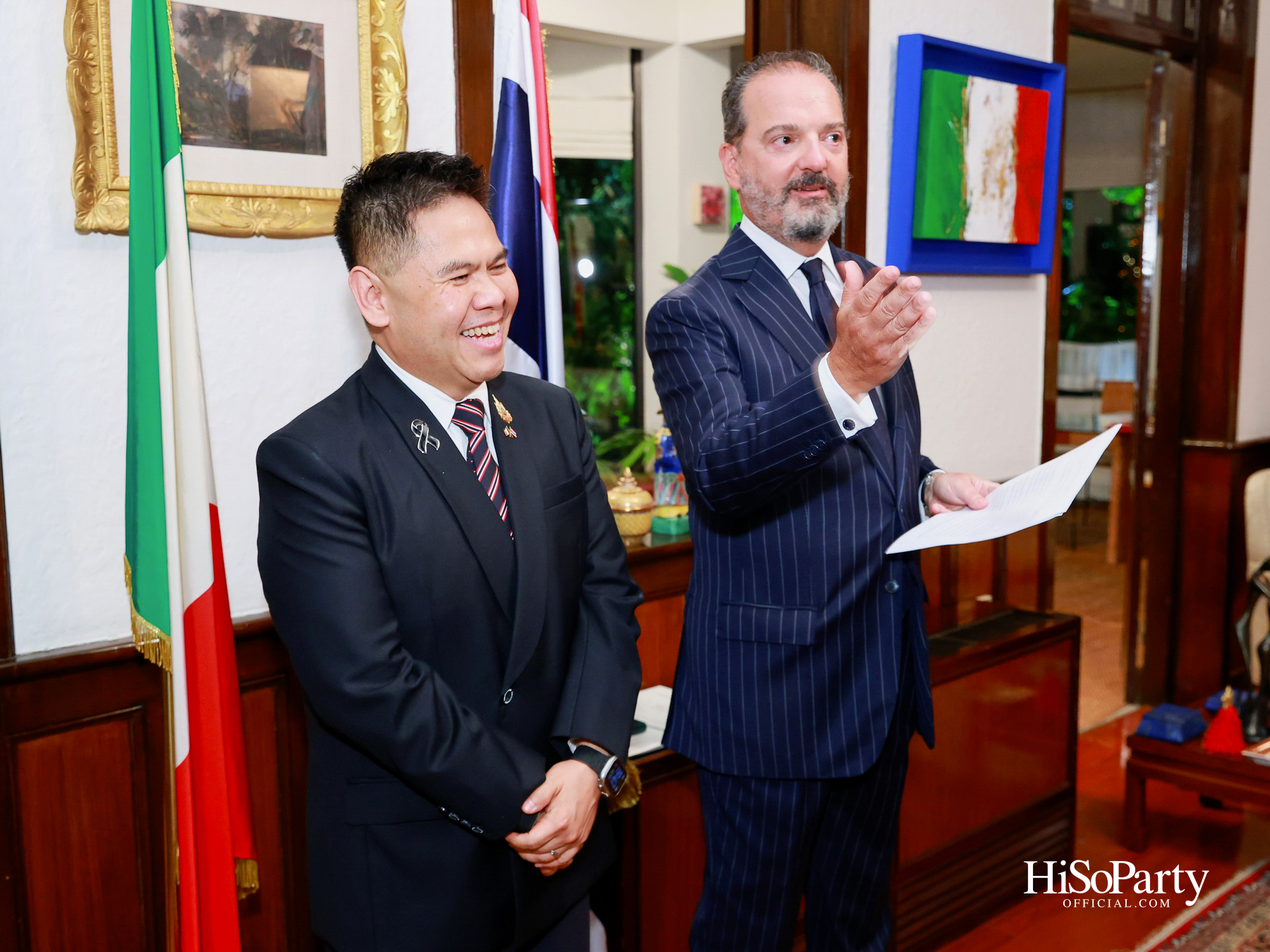 เอกอัครราชทูตอิตาลีเป็นเจ้าภาพมอบเครื่องราชอิสริยาภรณ์ Officer of the Order of Merit of the Italian Republic แด่ คุณวราวุธ ศิลปอาชา